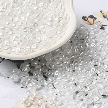 Opaque ABS Beads, Oval, White, 6x4.5x3.3mm, Hole: 1.2mm, about 14516pcs/500g