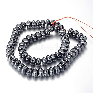 Pearlized Non-magnetic Synthetic Hematite Rondelle Beads Strands(X-G-F230-02)-2