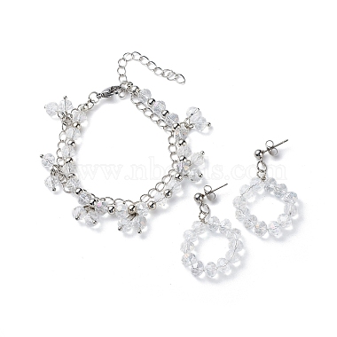 Clear AB Glass Bracelets & Earrings