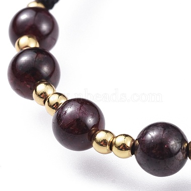 Adjustable Natural Garnet Braided Bead Bracelets(BJEW-JB04599-01)-3