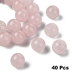 40Pcs Natural Rose Quartz Beads, Round, 8~8.5mm, Hole: 1mm(G-YW0002-14B)