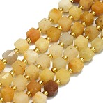 Natural Golden Silk Jade  Beads Strands, Faceted, Cube, 6.5~7.5x6.5~7.5x6.5~7.5mm, Hole: 1.2mm, about 43~44pcs/strand, 15.35''~15.55''(39~39.5cm)(G-I376-D55-01)