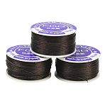 3 Rolls Special Coated Nylon Beading Threads for Seed Beads, Coconut Brown, 0.1mm, about 50 yards/roll(OCOR-PA0001-02A)
