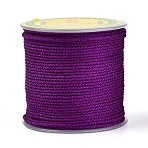 25M Nylon Chinese Knot Cord, Braided Cord for Jewelry Making Macrame Craft, Round, Purple, 1~1.5mm, about 27.34 Yards(25m)/Roll(NWIR-T002-03H)