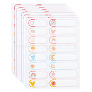 PP Plastic Cartoon Name Tag Waterproof Blank Stickers, Writable Adhesive Label Stickers, for Kids, Students, Oval, Colorful, Others, Sticker: 40x16mm and 60x16mm, 16pcs/sheet(DIY-WH0386-98A)