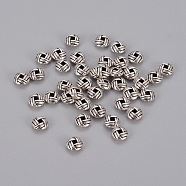 Tibetan Silver Spacer Beads, Donut, Antique Silver, Lead Free & Nickel Free & Cadmium Free, about 6.5mm wide, 3mm thick, hole: 1.5mm(AA160-NF)