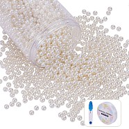 DIY Stretch Bracelet Making Kits, 1820Pcs ABS Plastic Imitation Pearl Beads, 2 Rolls Elastic Crystal Thread, 1Pc Sewing Scissors, Mixed Color, 6mm, Hole: 2mm, 200g, about 1820pcs/200g(DIY-SZ0004-08)