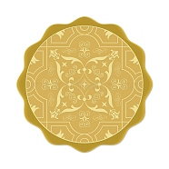 Self Adhesive Gold Foil Embossed Stickers, Medal Decoration Sticker, Flower Pattern, 5x5cm(DIY-WH0211-029)