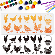 PET Hollow Out Drawing Painting Stencils, for DIY Scrapbook, Photo Album, Chick Pattern, 400x1000mm(DIY-WH0426-0004)