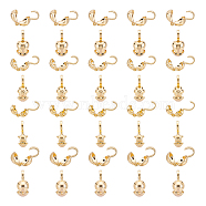 40Pcs 4 Style Brass Bead Tips, Calotte Ends, Clamshell Knot Cover, Heart & Round & Flower & Star Shape, Real 18K Gold Plated, 15x5mm, Hole: 1~3mm, Inner Diameter: 3~4x3~4.5mm, 10Pcs/style(KK-UN0001-58)