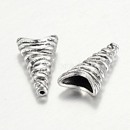 Tibetan Style Cone Alloy Bead Caps, Antique Silver, 24x12x6mm, Hole: 1mm & 3.5x9mm(X-PALLOY-I112-13AS)