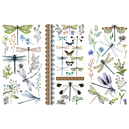 3 Sheets 3 Styles PVC Waterproof Decorative Stickers, Self Adhesive Decals for Furniture Decoration, Dragonfly Pattern, 300x150mm, 1 sheet/style(DIY-WH0404-010)