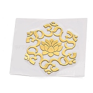 Self Adhesive Brass Stickers, Scrapbooking Stickers, for Epoxy Resin Crafts, Lotus, Golden, 3.5x3.3x0.05cm(DIY-I044-05G)