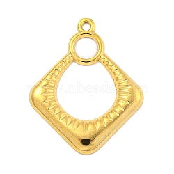 304 Stainless Steel Pendants, Rhombus Charm, Golden, 24.5x19.5x2mm, Hole: 1.2mm(STAS-K273-06G)