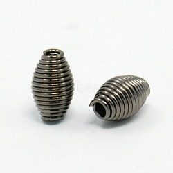 Iron Spring Beads, Coil Beads, Gunmetal, 9mmx6mm, hole: 2mm, about 2400pcs/1000g(E029Y-B)