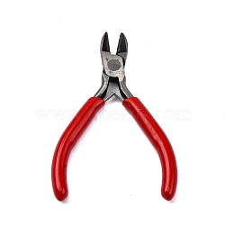 45# Steel Jewelry Pliers, Side Cutting Plier, Ferronickel, Red, 11x5.1~5.3x0.95~1cm(PT-C002-04A)