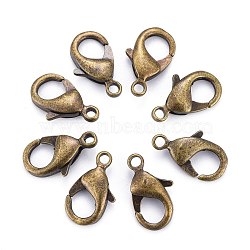 Antique Bronze Brass Lobster Claw Clasps, Parrot Trigger Clasps, Nickel Free, 15x8x3mm, Hole: 2mm(X-KK-903-AB-NF)