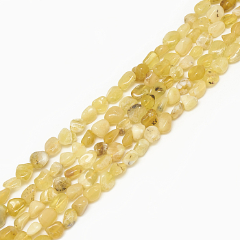 Natural Yellow Opal Beads Strands, Tumbled Stone, Nuggets, 4~15x4~8x3~7mm, Hole: 1mm, about 40~70pcs/strand, 15.7 inch