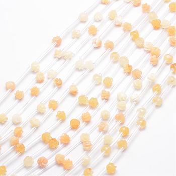 Natural Yellow Aventurine Beads, Rose, 8x6~7mm, Hole: 1mm
