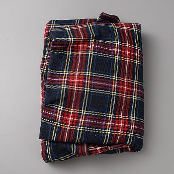Cotton Tartan Pattern Fabric, Clothing Accessories, Rectangle, Red, 1480x0.5mm