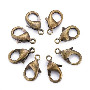 Antique Bronze Brass Lobster Claw Clasps, Parrot Trigger Clasps, Nickel Free, 15x8x3mm, Hole: 2mm