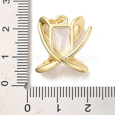 pendentifs en laiton zircon cubique transparent(KK-R155-06G)-3