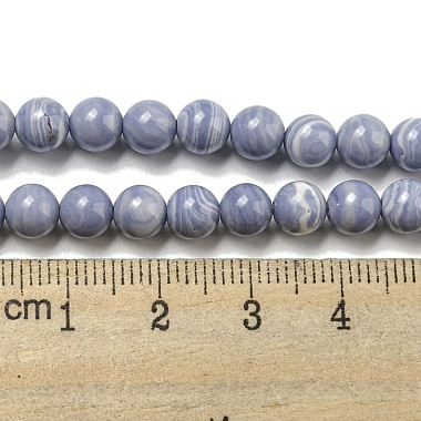 brins de perles d'agate en dentelle bleue synthétique(G-B071-F02-02)-4