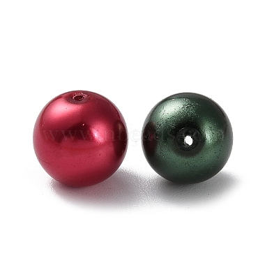 Backen gemalt pearlized Glasperlen runden Perle Stränge(HY-Q004-12mm-M)-2