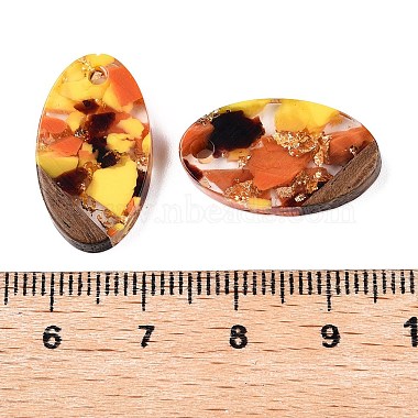 Transparent Resin and Walnut Wood Pendants(RESI-T057-03M)-4