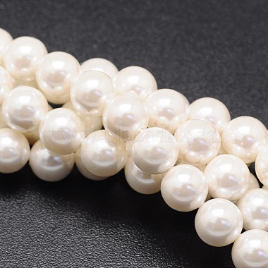 4mm White Round Shell Pearl Beads