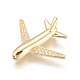 Brass Micro Pave Cubic Zirconia Airliner Beads(X-ZIRC-L078-005G-NR)-1