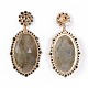 Natural & Synthetic Gemstone Dangle Stud Earrings(EJEW-F232-24G)-4