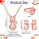 Cat Glass & Plastic Pendant Necklaces & Stud Earrings & Finger Rings(SJEW-AN0001-52)-2