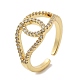 Brass Micro Pave Cubic Zirconia Cuff Rings for Women(RJEW-P129-05G)-2