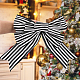 Black and White Stripes Pattern Linen Bowknot Display Decoration(AJEW-WH0258-687)-4