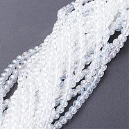 Glass Bead Strands, Round, AB Color Plated, Clear AB, 6mm, Hole: 1mm, about 50pcs/strand, 13 inch(GR6mm-01Y-AB)