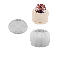 DIY Round Vase & Tray Silicone Molds, Resin Casting Molds, for UV Resin, Epoxy Resin Craft Making, White, 79x14~51mm(WG70242-01)