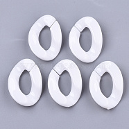 Opaque Acrylic Linking Rings, Quick Link Connectors, for Curb Chains Making, Twist, White, 30x21x6mm, Inner Diameter: 16x8mm(OACR-S036-001B-G11)