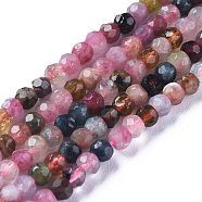 Natural Tourmaline Beads Strands, Faceted, Rondelle, 3.5~4x2.8~3mm, Hole: 0.6mm, about 139pcs/strand, 15.35 inch(39cm)(G-E560-Q06)