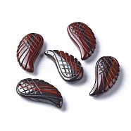 Natural Tiger Iron Pendants, Wing, 34~35x16~18x6.5~7.5mm, Hole: 1mm(G-E435-F-24)