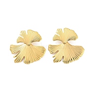 304 Stainless Steel Stud Earrings, Gingko Leaf Dangle Earrings for Women, Golden, 47x46mm(EJEW-D082-04G)