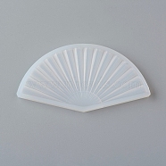 DIY Folding Fan Silicone Molds, Resin Casting Molds, For UV Resin, Epoxy Resin Jewelry Making, White, 45x85x5mm, Inner Size: 40.5x81mm(AJEW-D046-08)