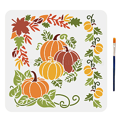 US 1Pc Autumn PET Hollow Out Drawing Painting Stencils, with 1Pc Art Paint Brushes, for DIY Scrapbook, Photo Album, Pumpkin Pattern, 300x300mm(DIY-MA0001-02A)
