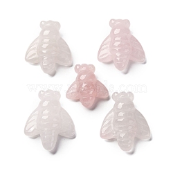 Natural Rose Quartz Display Decorations, Home Decoration Supplies, Bees, 36~40.5x31~33x12mm(DJEW-P019-B01)