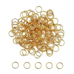 Iron Split Rings, Double Loop Jump Rings, Cadmium Free & Nickel Free & Lead Free, Ring, Golden, 10x1.4mm, about 8.6mm inner diameter, Single Wire: 0.7mm, about 4160pcs/1000g(JRD10MM-01G-01-NF)