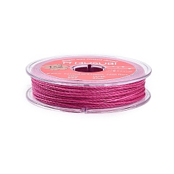 2-Ply Round Waxed Cotton Thread Cords, Import From Japan, Camellia, 0.5mm, about 21.87 Yards(20m)/Roll(YC-T004-01A-25)