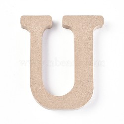 Letter Unfinished Wood Slices, Laser Cut Wood Shapes, for DIY Painting Ornament Christmas Home Decor Pendants, Letter.U, 100x89x15mm(DIY-WH0162-62U)