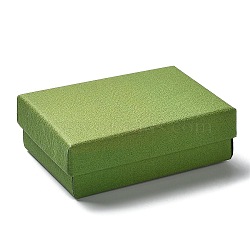 Cardboard Jewelry Set Boxes, with Sponge Inside, Rectangle, Lime Green, 9.15x7.1x3.05cm(X-CBOX-C016-03E-01)