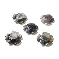 Natural Agate Sea Turtle Figurines Statues for Home Office Tabletop Decoration, 53~59x54~60x13~15.5mm(DJEW-A014-03)