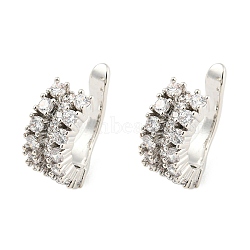 Brass Cubic Zirconia Cuff Earrings for Women, Long-Lasting Plated, Lead Free & Cadmium Free, Platinum, 12.5x6mm(EJEW-K245-44P)